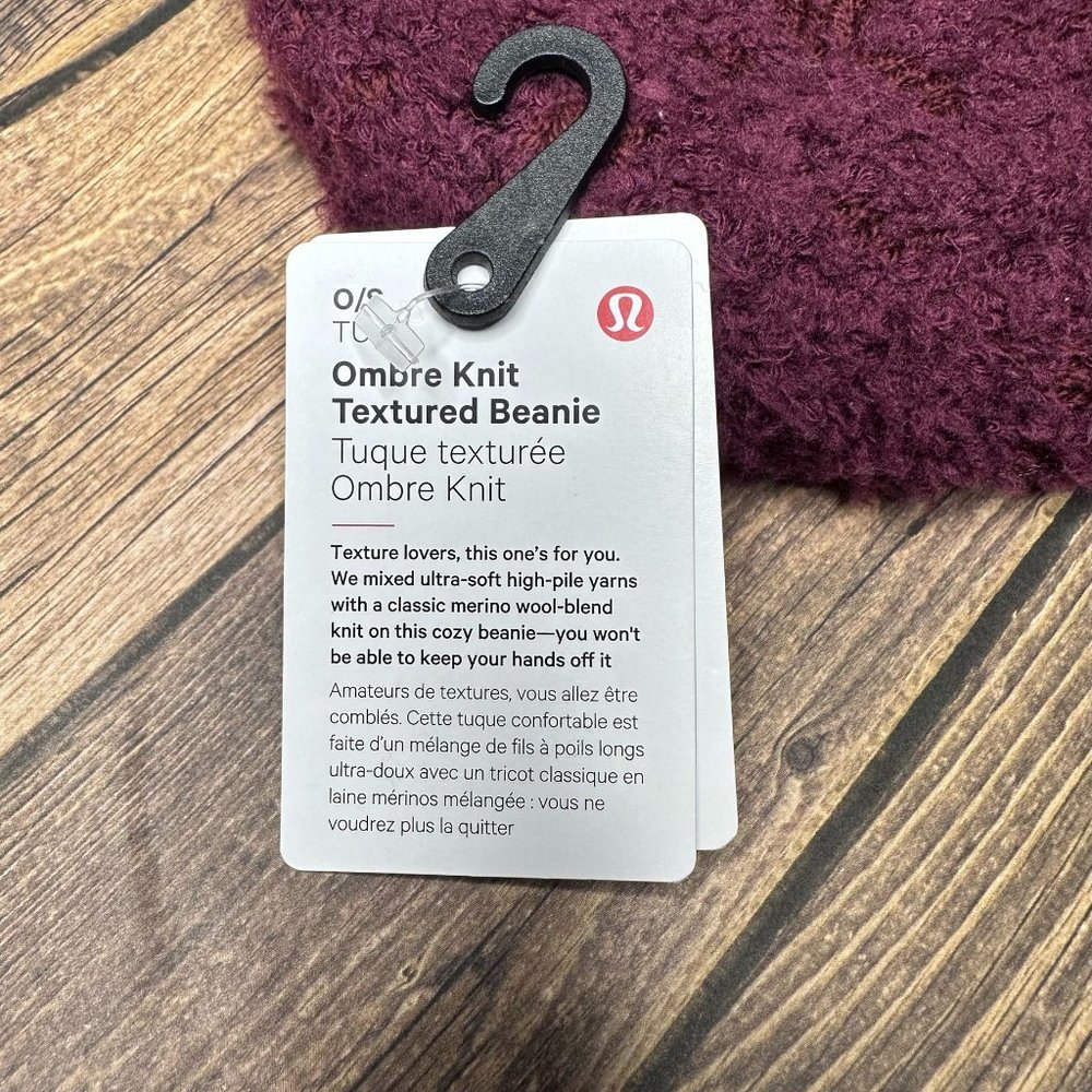 NWT Lululemon Ombre Knit Textured Beanie O/S (Red Merlot) - Picture 12 of 13